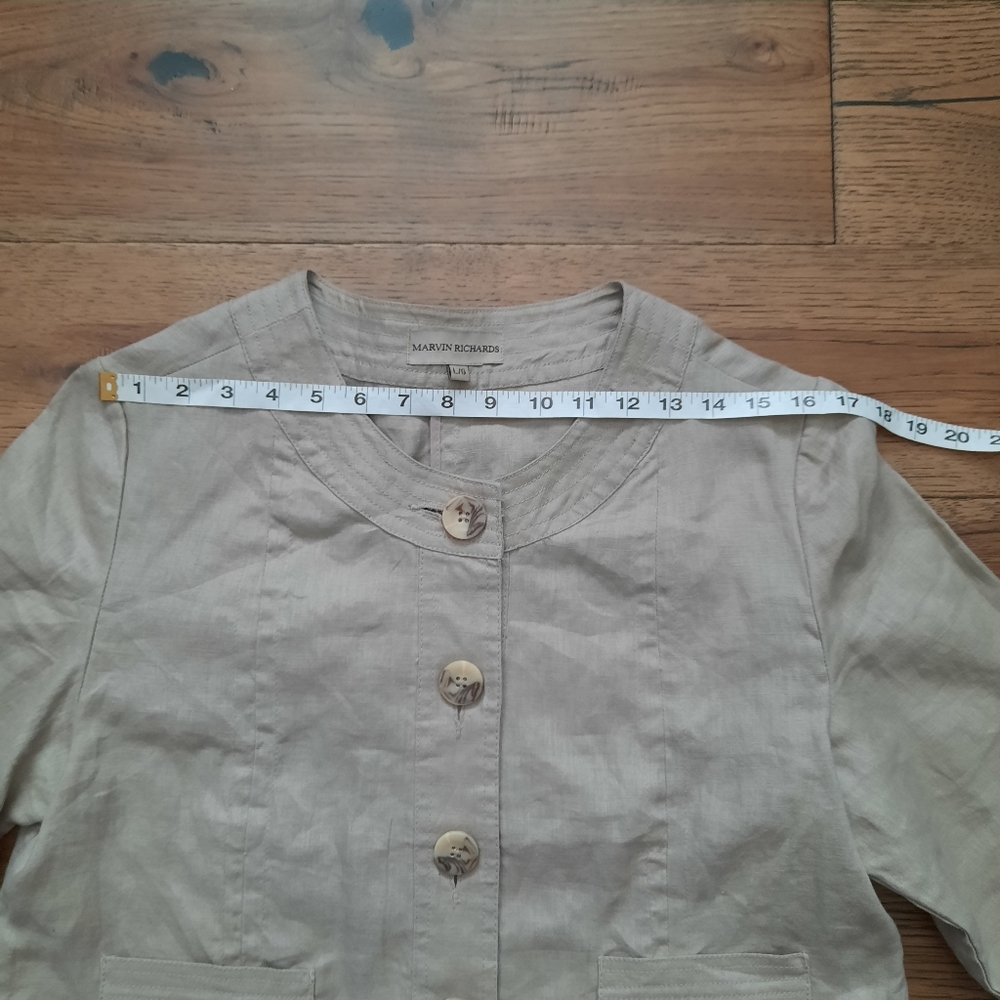 Linen Button Front Jacket Blazer - Picture 9 of 13